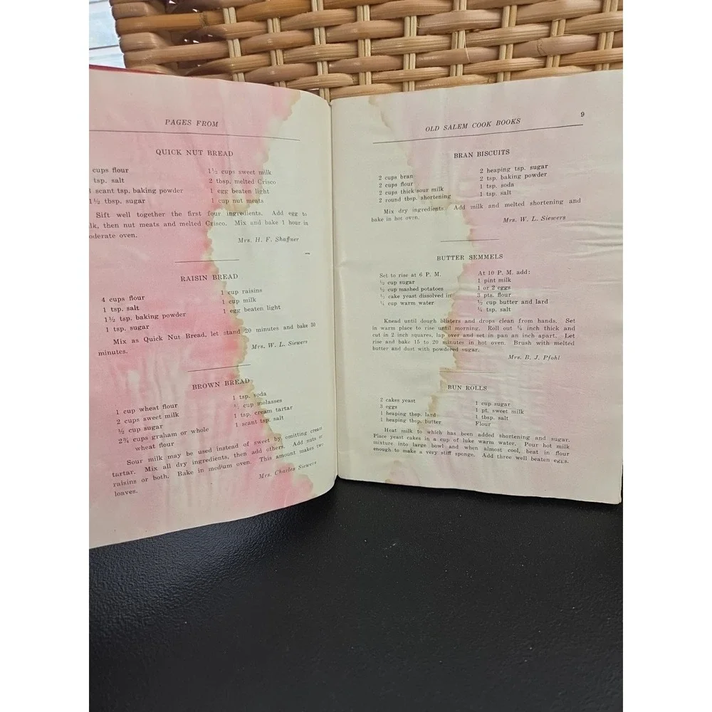 Vintage‎ 1945 Salem Cookbook Recipes Pages From The Old Winston Salem NC Book